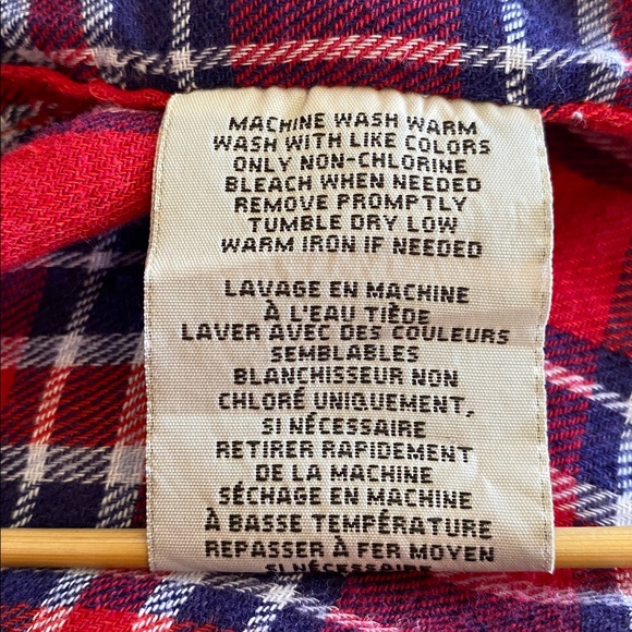 Ralph Lauren RL Utility linen cotton blend plaid shirt button front tunic hem M - Picture 12 of 12